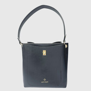 NANETTE LEPORE Black DOUBLE SECTION SHOULDER BAG Structured Handbag Purse